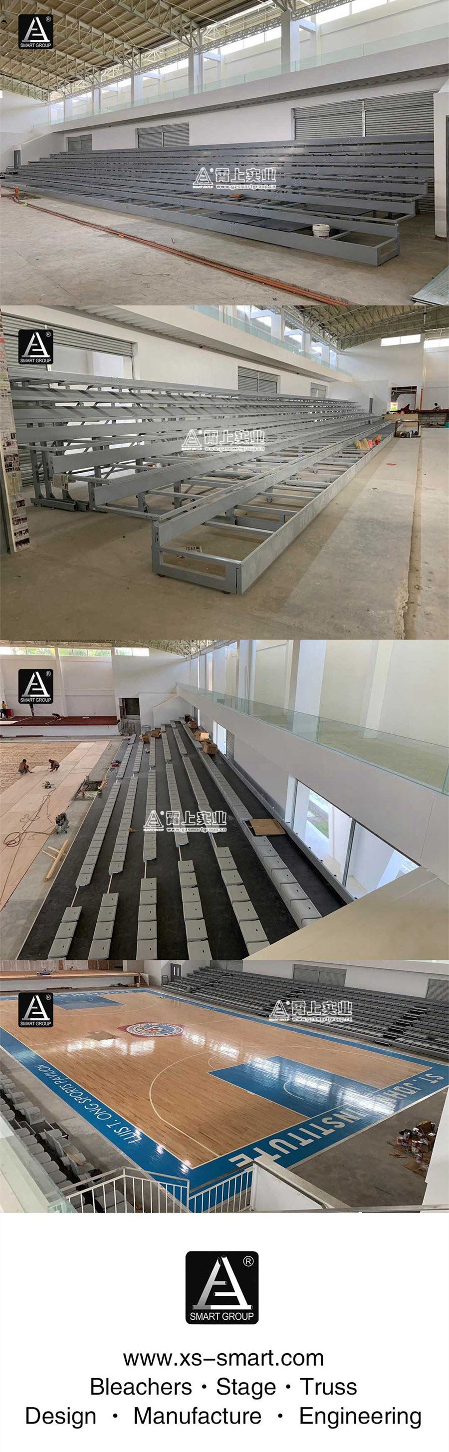 Retractable Indoor Basketball Court Bleachers